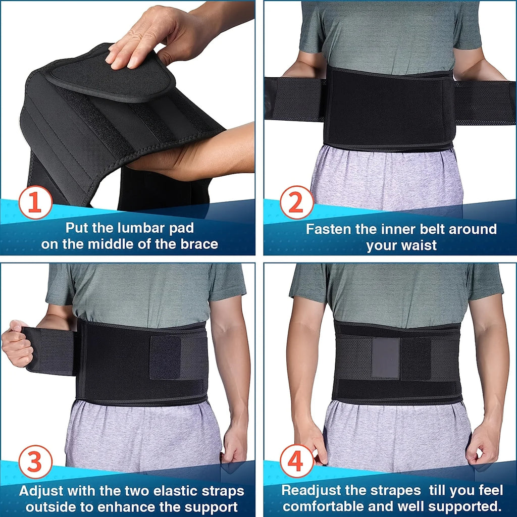 ASSUAGE Lower Back Support Brace – Lumbar Pain Relief Belt for Men & Women