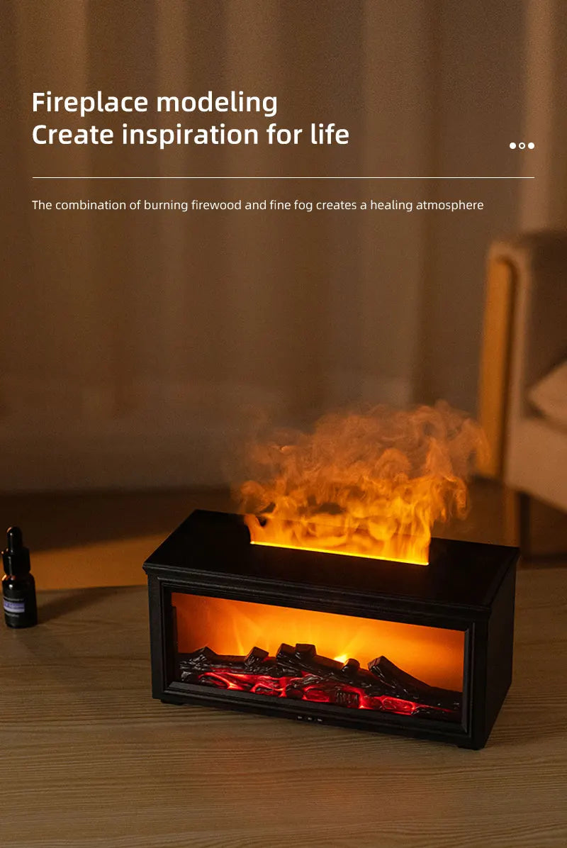 Flame Aromatherapy Diffuser — 7-Color LED Essential Oil Humidifier