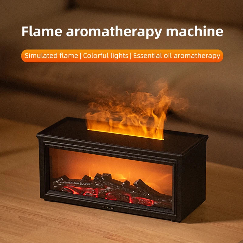 Flame Aromatherapy Diffuser — 7-Color LED Essential Oil Humidifier