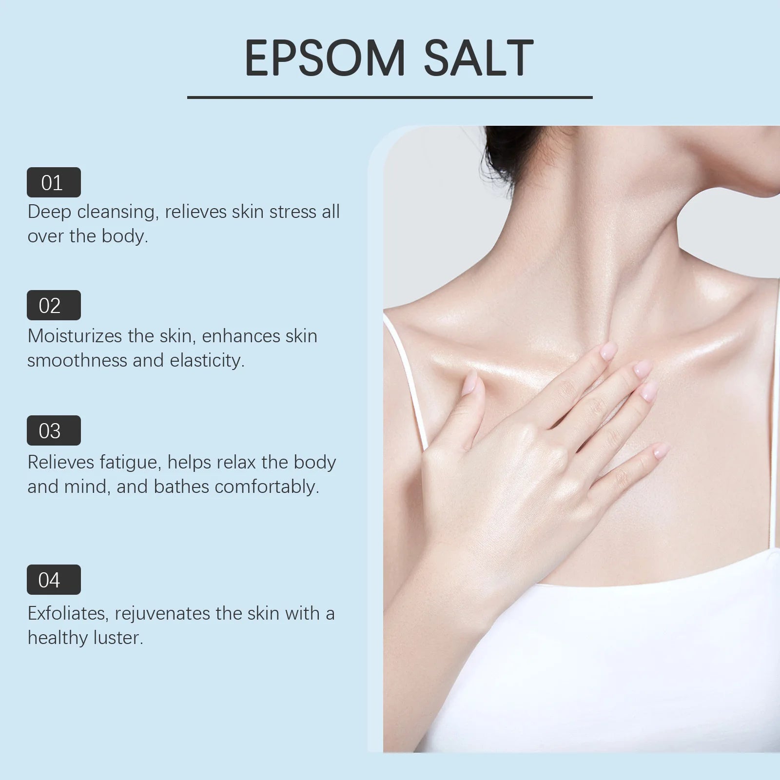 Epsom Salt Magnesium Sulfate Moisturizing Exfoliating Pure Natural Feet Hands Bath Body Relaxation Muscle Relief Detox Skin Care