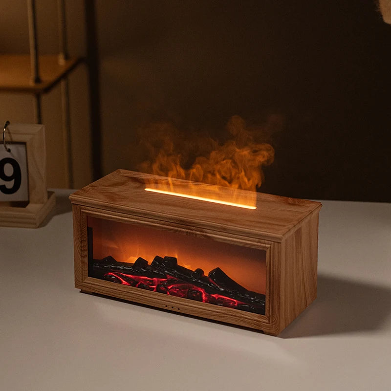 Flame Aromatherapy Diffuser — 7-Color LED Essential Oil Humidifier