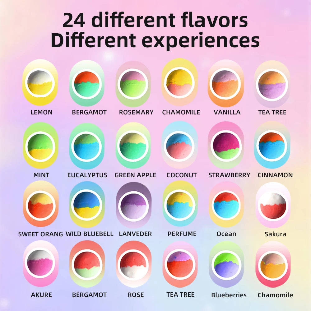 Kids Surprise Bath Bombs — 24-Pack Gift Set with Hidden Toys