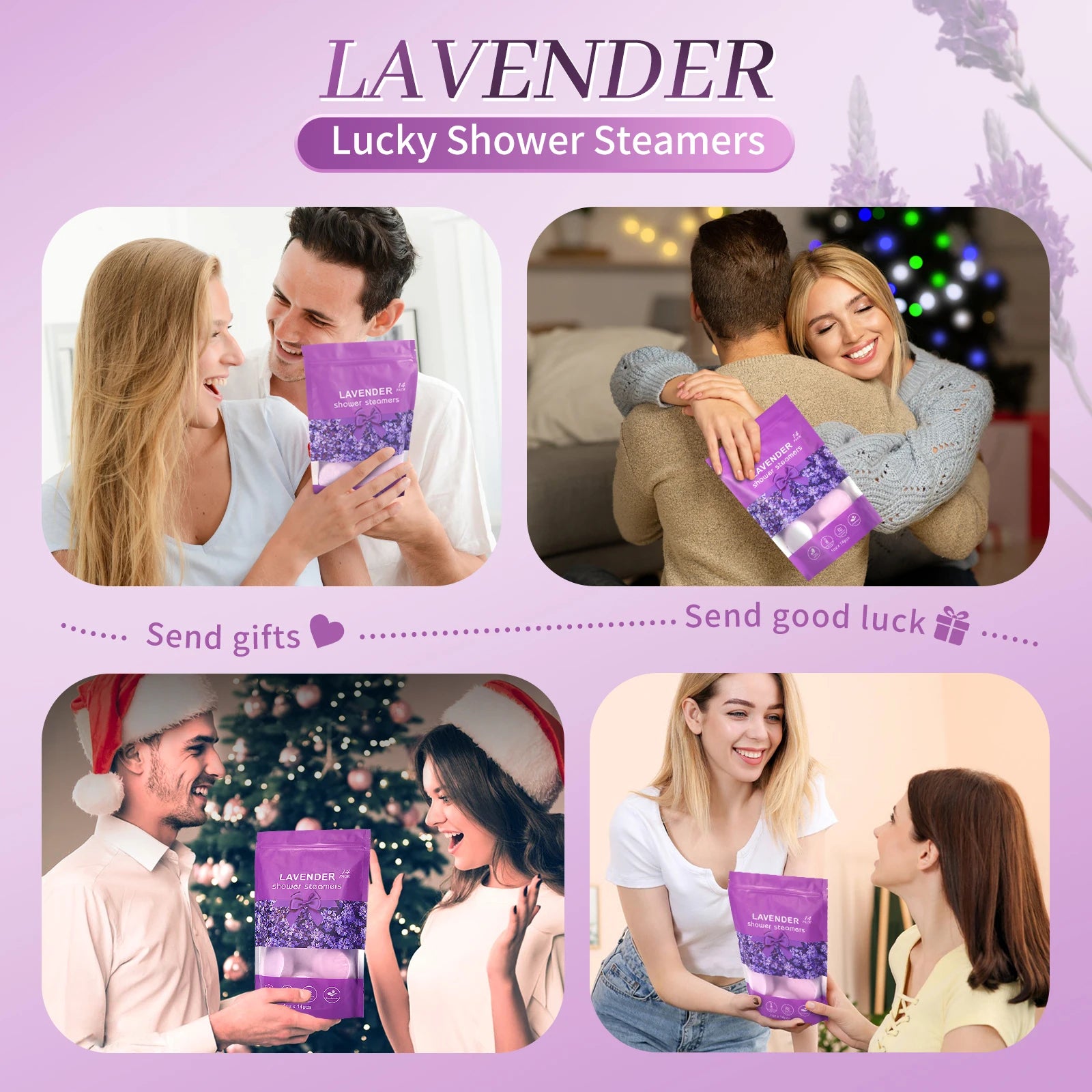 Lavender Shower Steamers — Aromatherapy Bath Bombs for Stress Relief