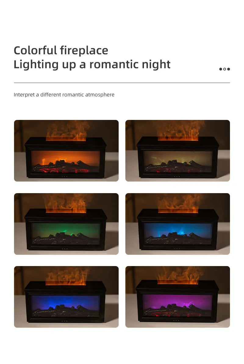 Flame Aromatherapy Diffuser — 7-Color LED Essential Oil Humidifier