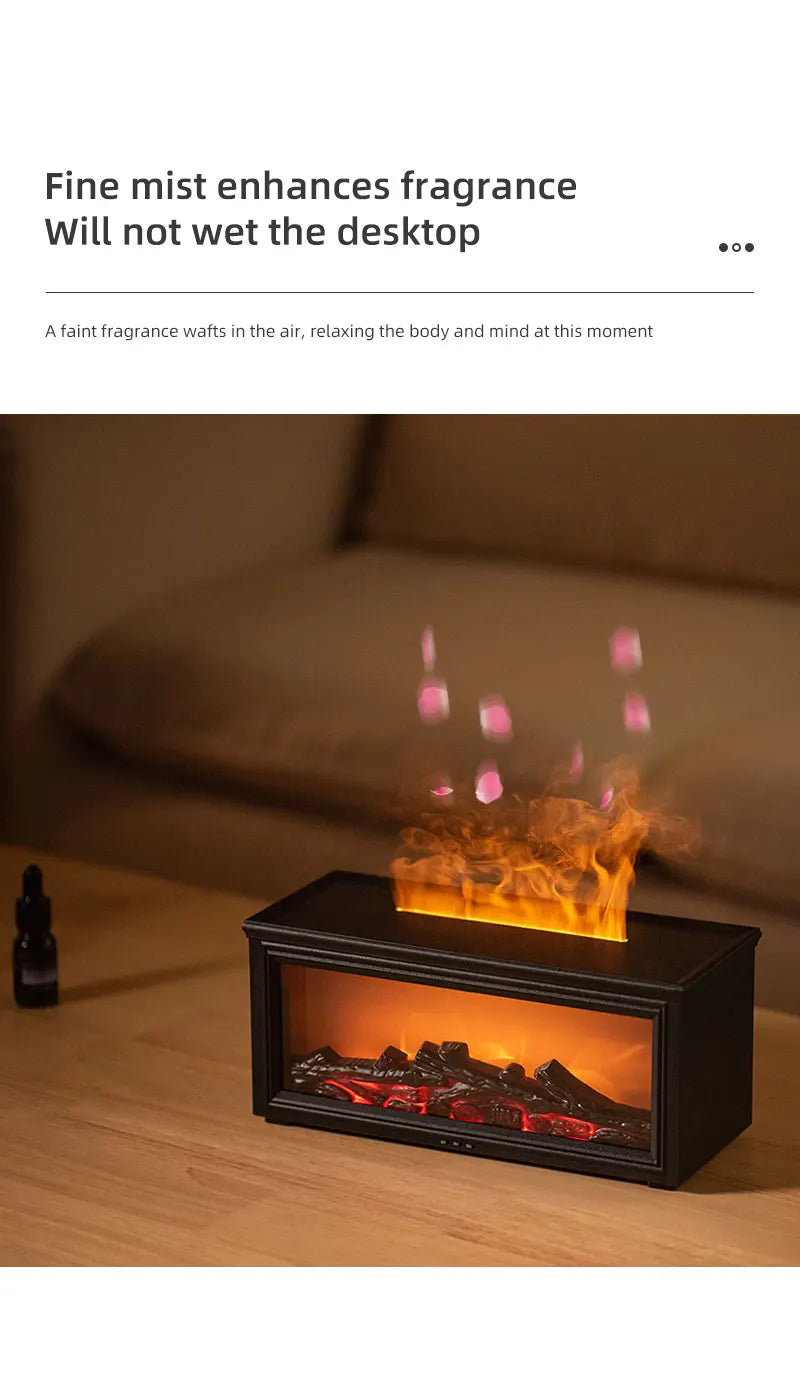 Flame Aromatherapy Diffuser — 7-Color LED Essential Oil Humidifier