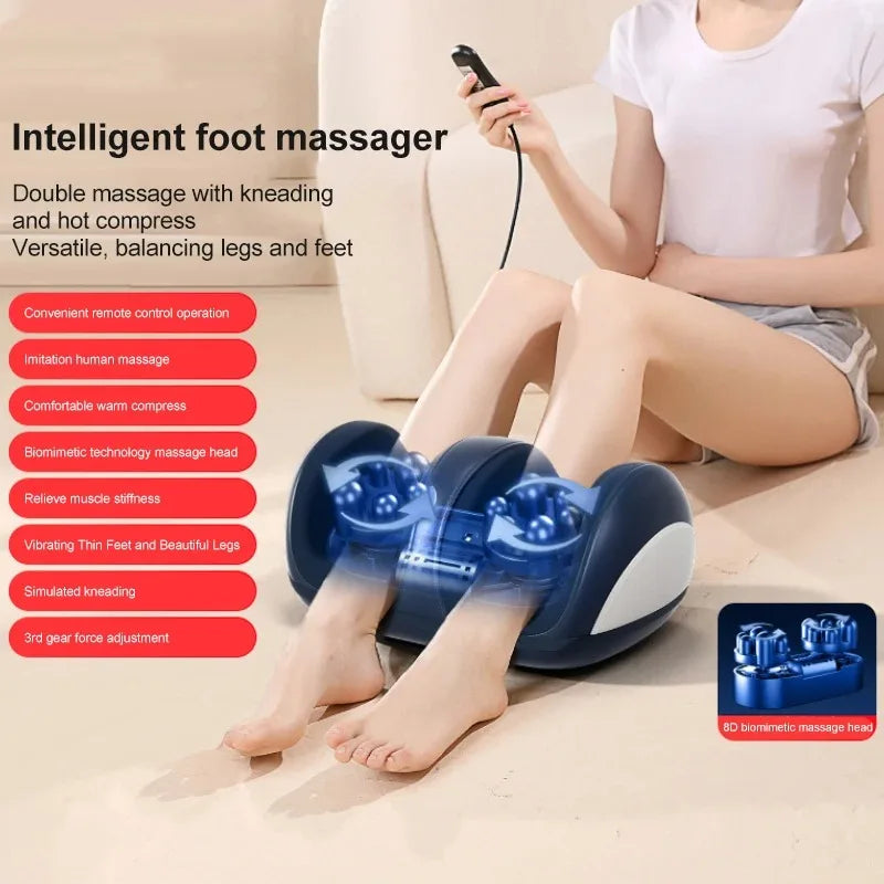 Heated Foot & Calf Massager — Electric Roller with Compression