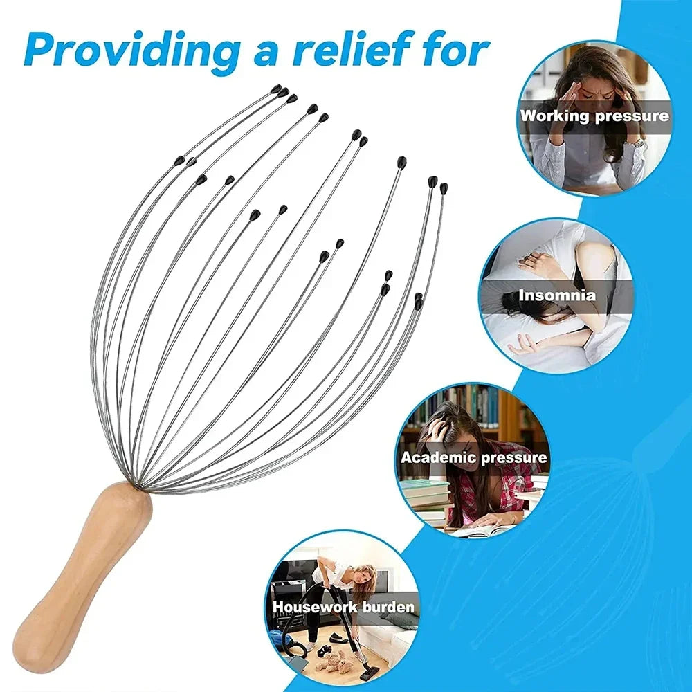 Octopus Scalp Massager — 24-Finger Stress Relief Head Scratcher