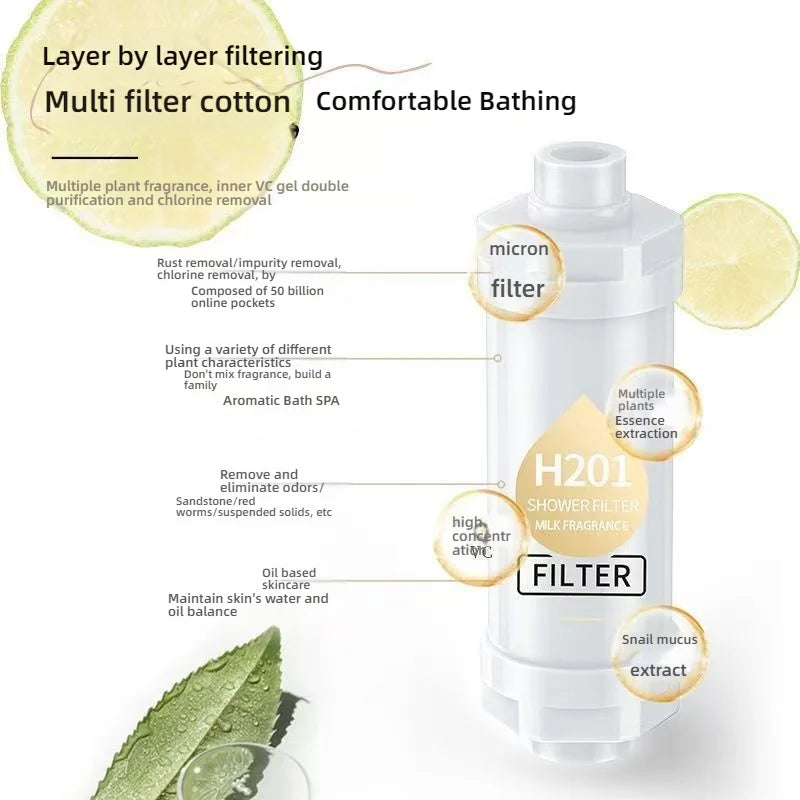 Vitamin C Aromatherapy Shower Filter — Removes Chlorine, Softens Water