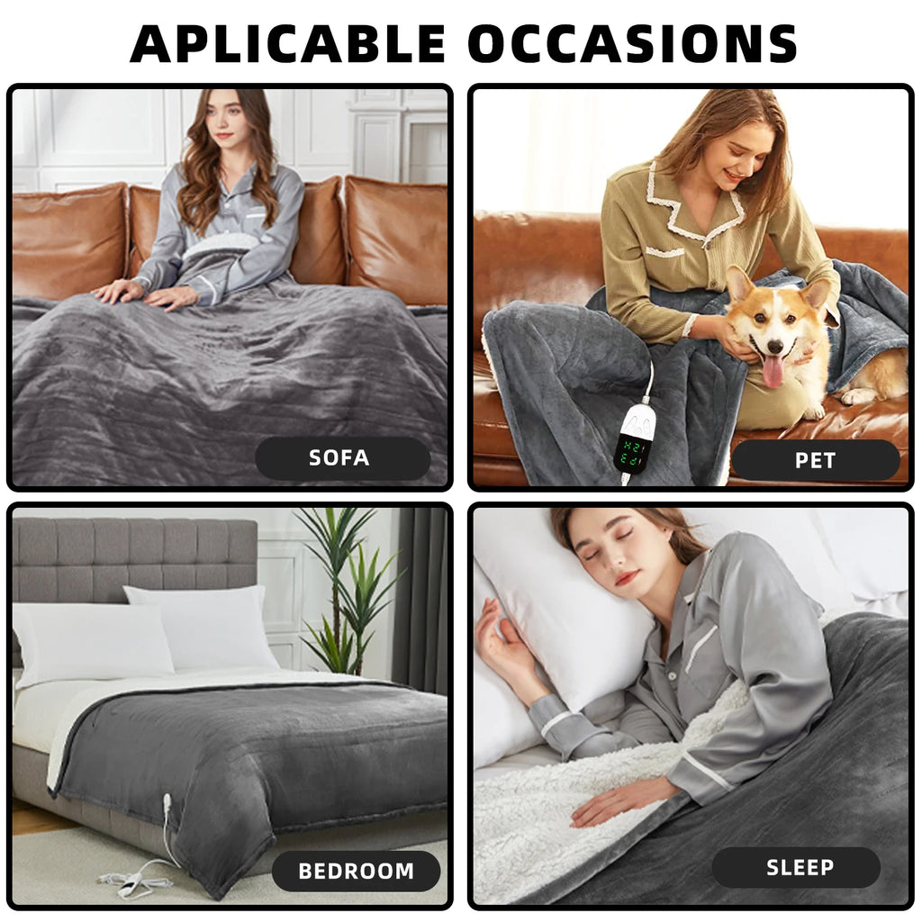 Ultra-Soft Electric Heated Blanket — 6 Heat Levels & Auto-Shutoff
