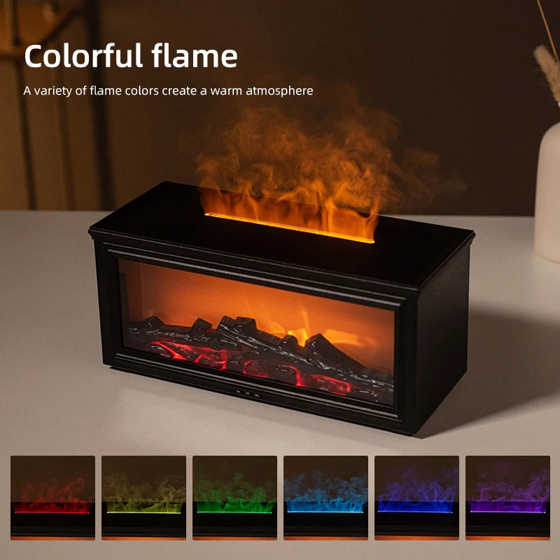 Flame Aromatherapy Diffuser — 7-Color LED Essential Oil Humidifier