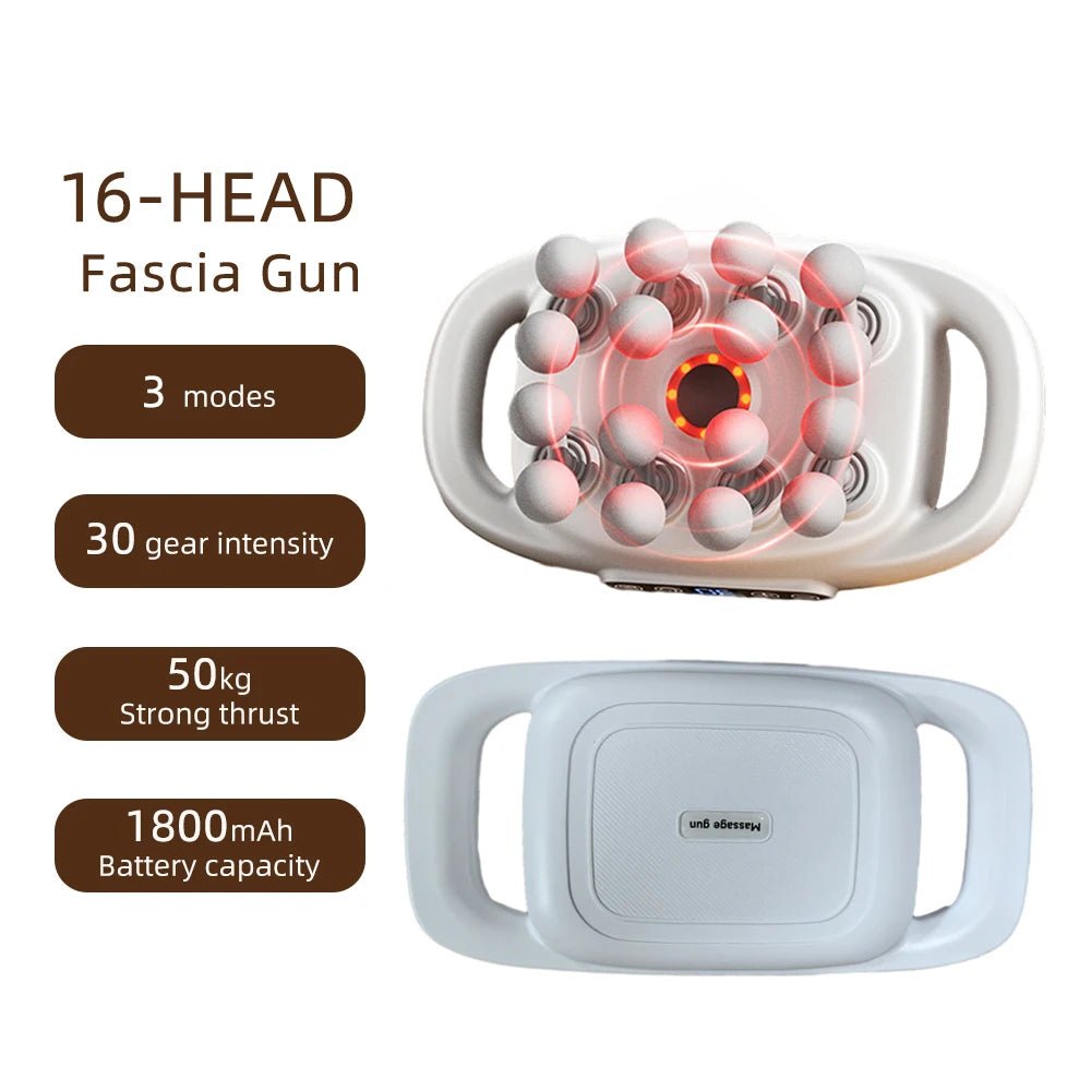 Deep Tissue Massage Gun — 16-Head Percussion Massager - A S S U A G E