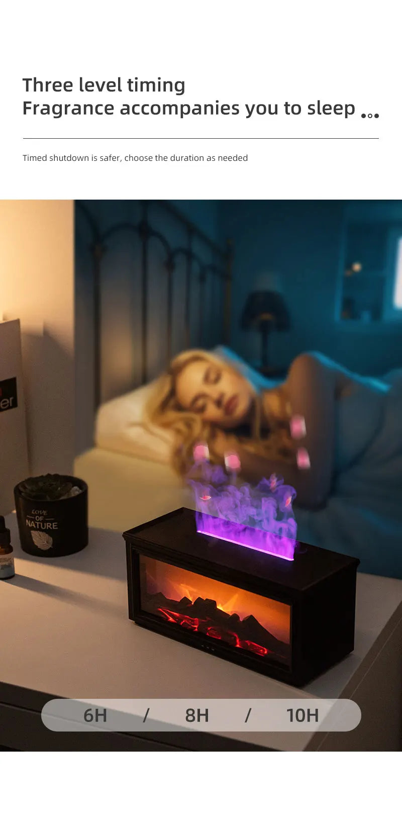 Flame Aromatherapy Diffuser — 7-Color LED Essential Oil Humidifier