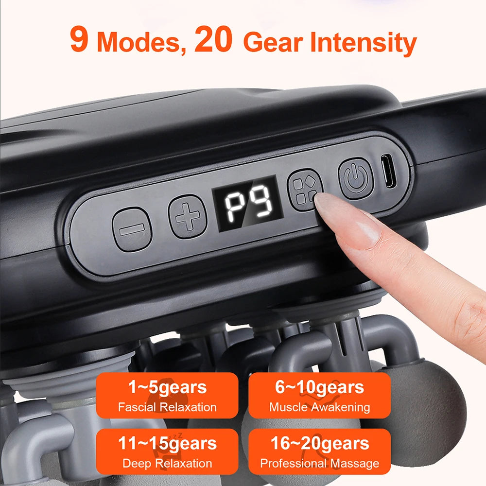 Deep Tissue Massage Gun — 16-Head Percussion Massager