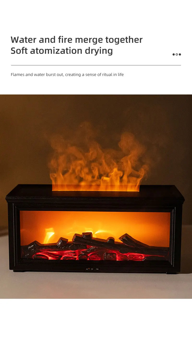 Flame Aromatherapy Diffuser — 7-Color LED Essential Oil Humidifier