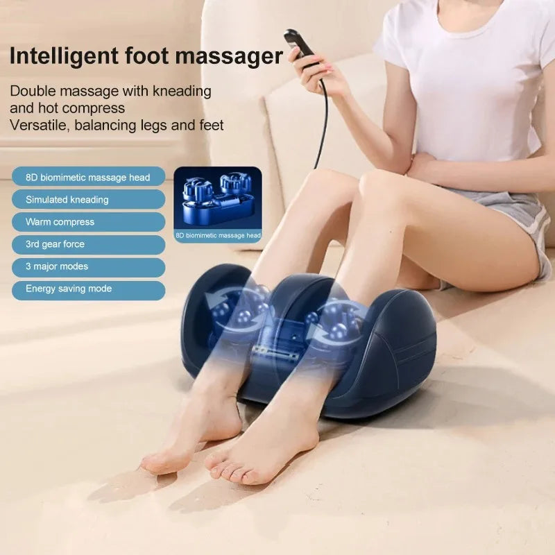 Heated Foot & Calf Massager — Electric Roller with Compression