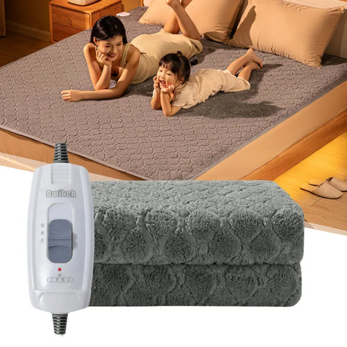Electric Blanket Winter Fleece Heated Blanket Body Warmer Velvet Thermal Blanket Automatic Thermostat Heated Mattress For Bed