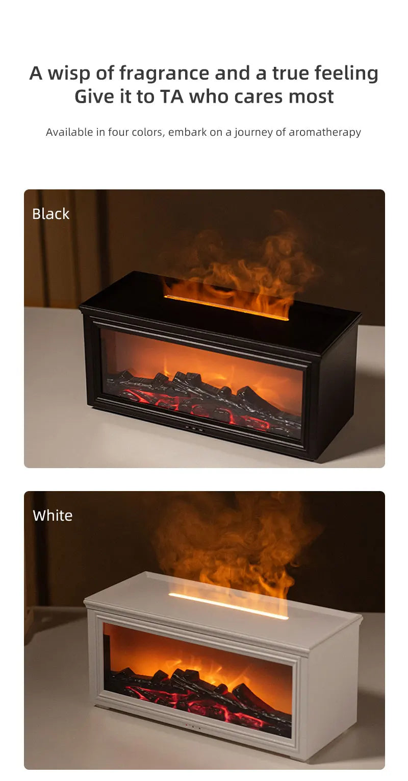 Flame Aromatherapy Diffuser — 7-Color LED Essential Oil Humidifier
