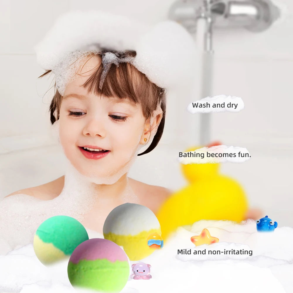 Kids Surprise Bath Bombs — 24-Pack Gift Set with Hidden Toys