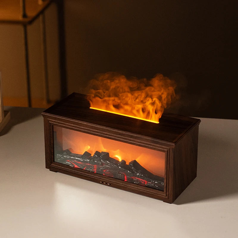 Flame Aromatherapy Diffuser — 7-Color LED Essential Oil Humidifier