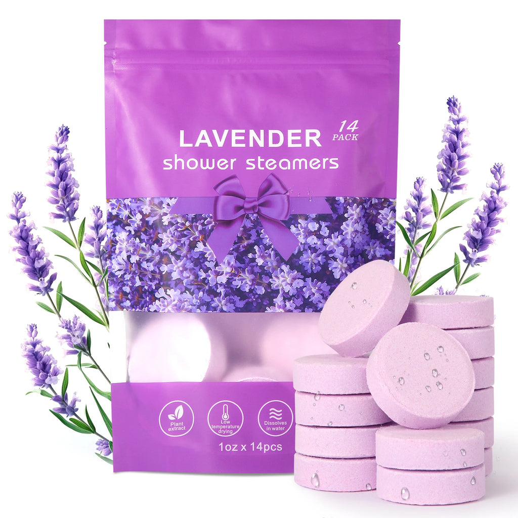 Lavender Shower Steamers — Aromatherapy Bath Bombs for Stress Relief