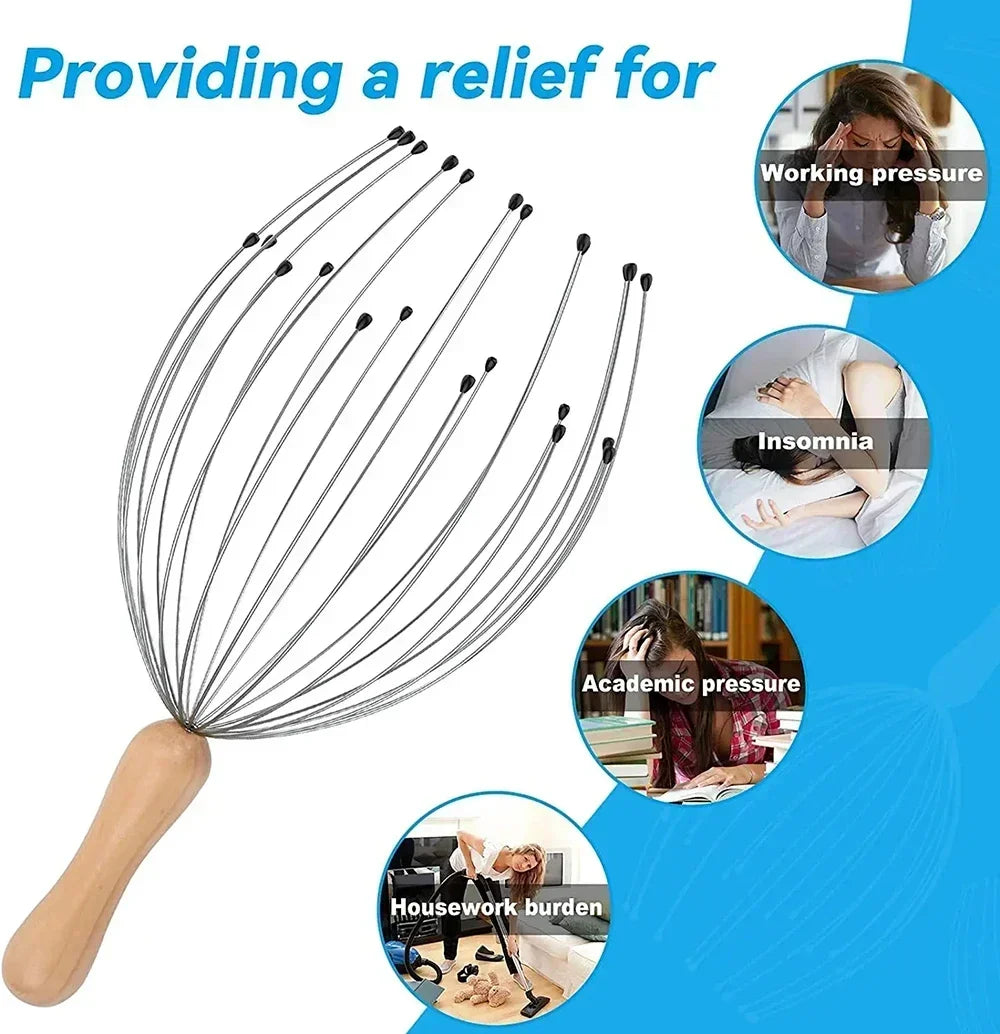Octopus Scalp Massager — 24-Finger Stress Relief Head Scratcher