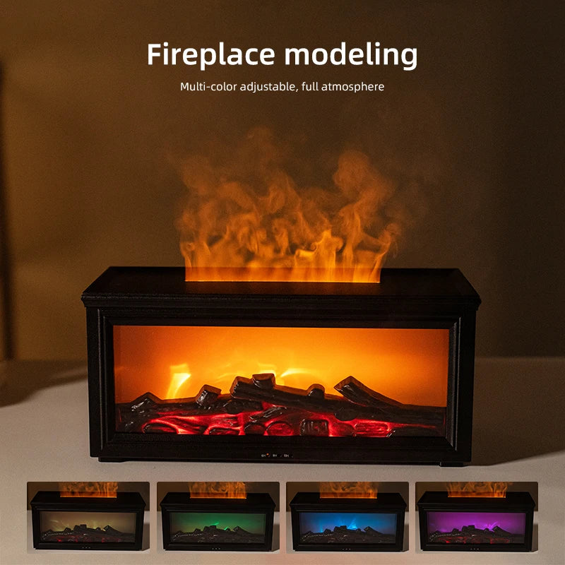 Flame Aromatherapy Diffuser — 7-Color LED Essential Oil Humidifier