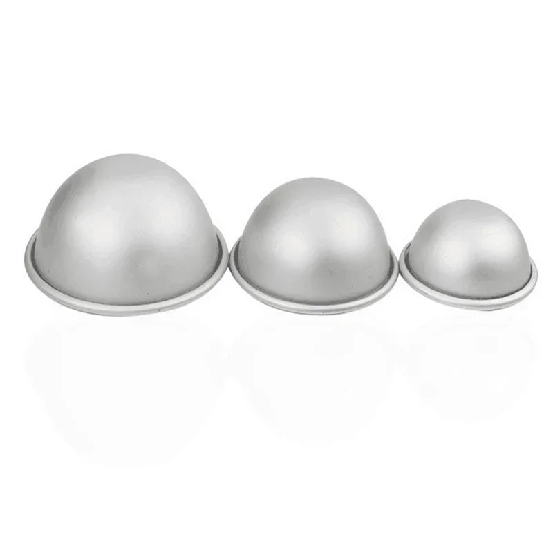 2PCS Round Aluminium Alloy Ball Bath Bomb Molds DIY Tool Bath Bomb Salt Ball Homemade Crafting Gifts Semicircle Sphere Mold