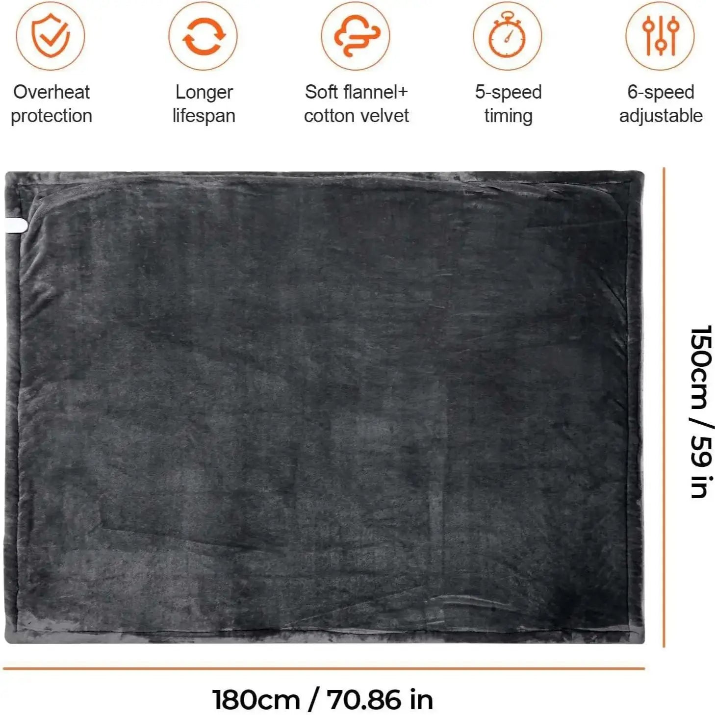Ultra-Soft Electric Heated Blanket — 6 Heat Levels & Auto-Shutoff